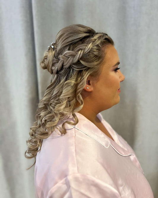 Half up braid into bun - Hair by Alicia